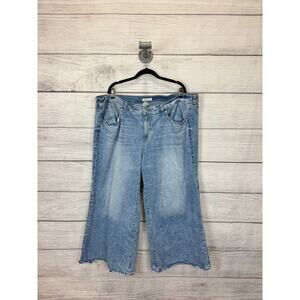 Torrid Festi Plus Size Light Washed Low Rise Wide Leg Jeans Size 24 Short